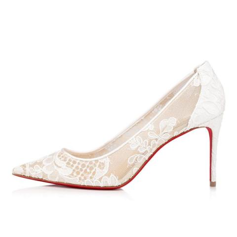 Christian Louboutin LACE 554 85 Rete Heels Pumps Shoes Bridal Wedding $895